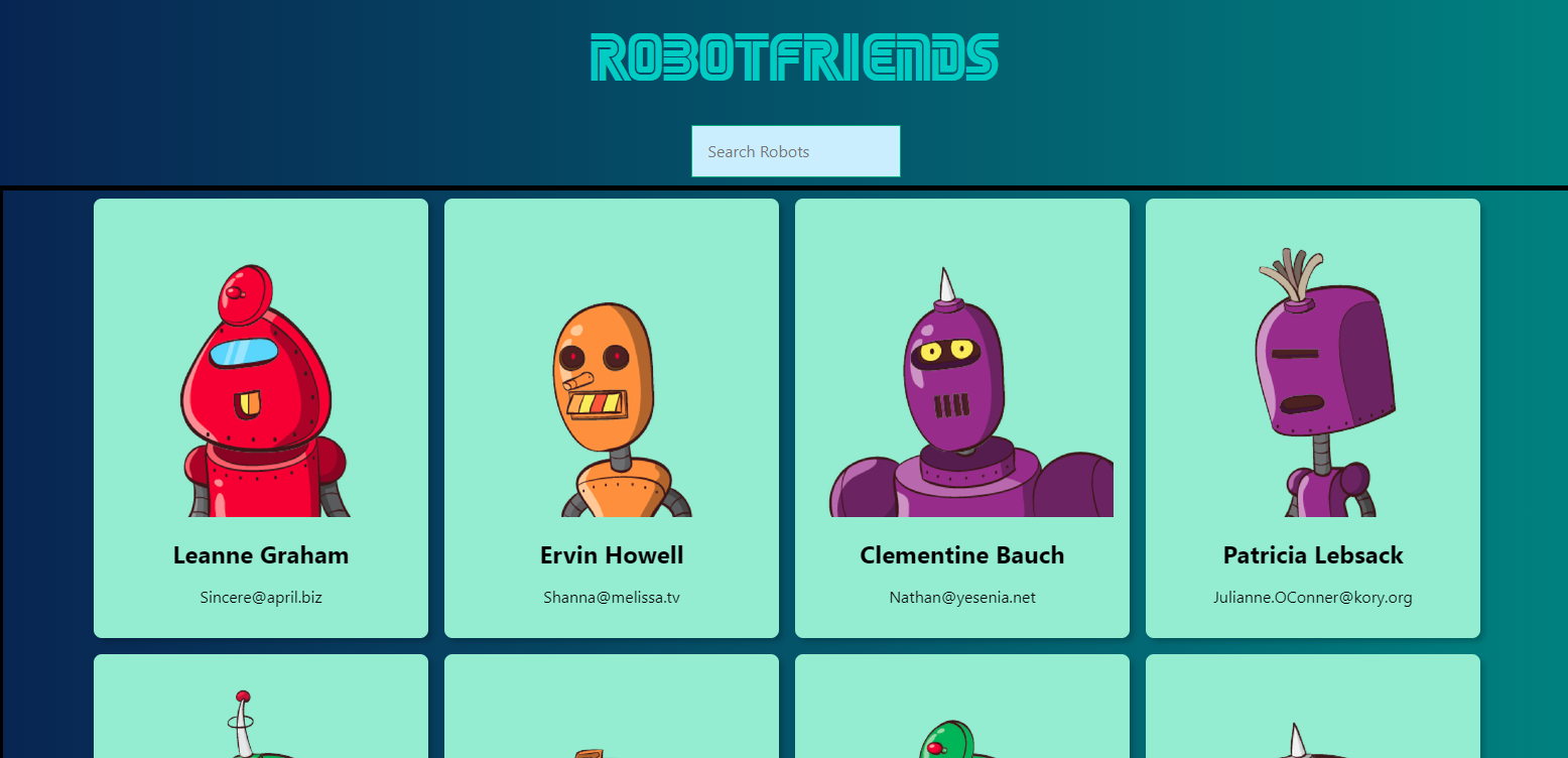 RobotFriends Portfolio Page