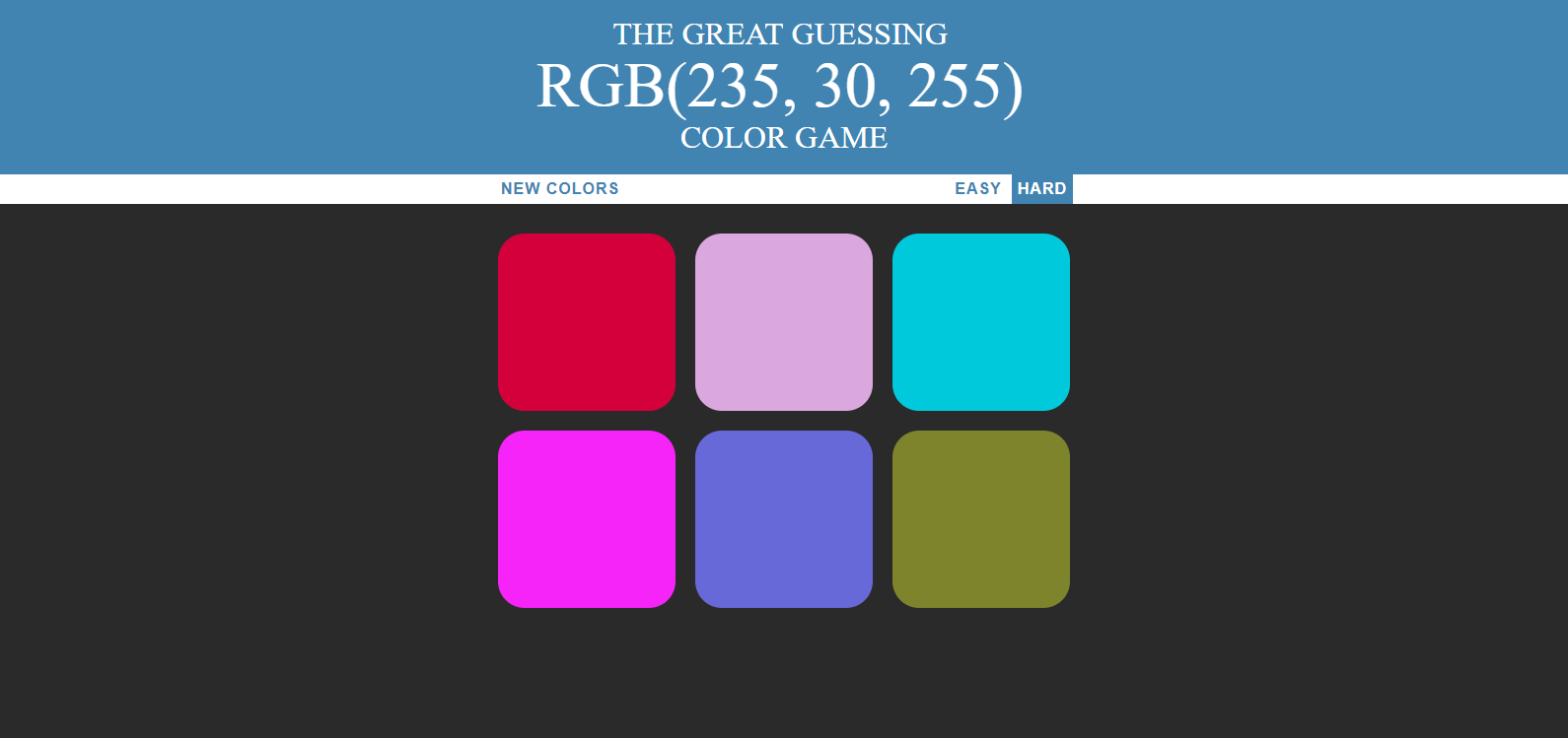 Guessing RGB Color Game